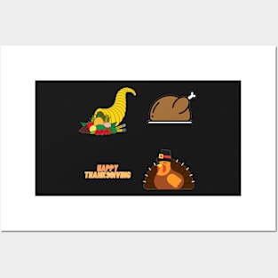 Thanksgiving 4 pk Stickers Collection Posters and Art